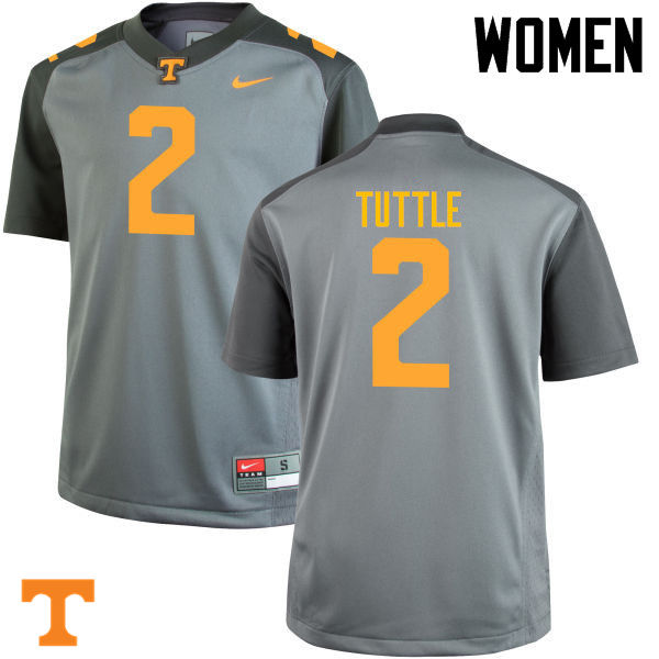 Women #2 Shy Tuttle Tennessee Volunteers College Football Jerseys-Gray - Click Image to Close